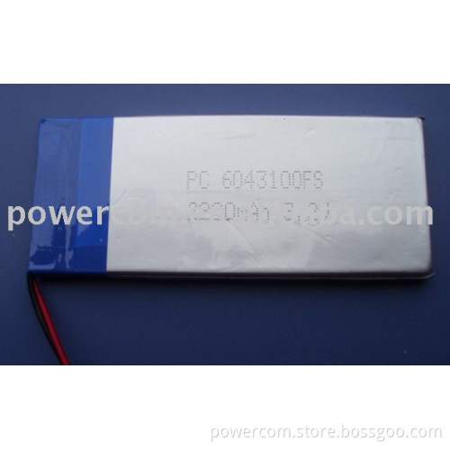 For LiFePO4 battery pack (PC-6043100 2200mah)